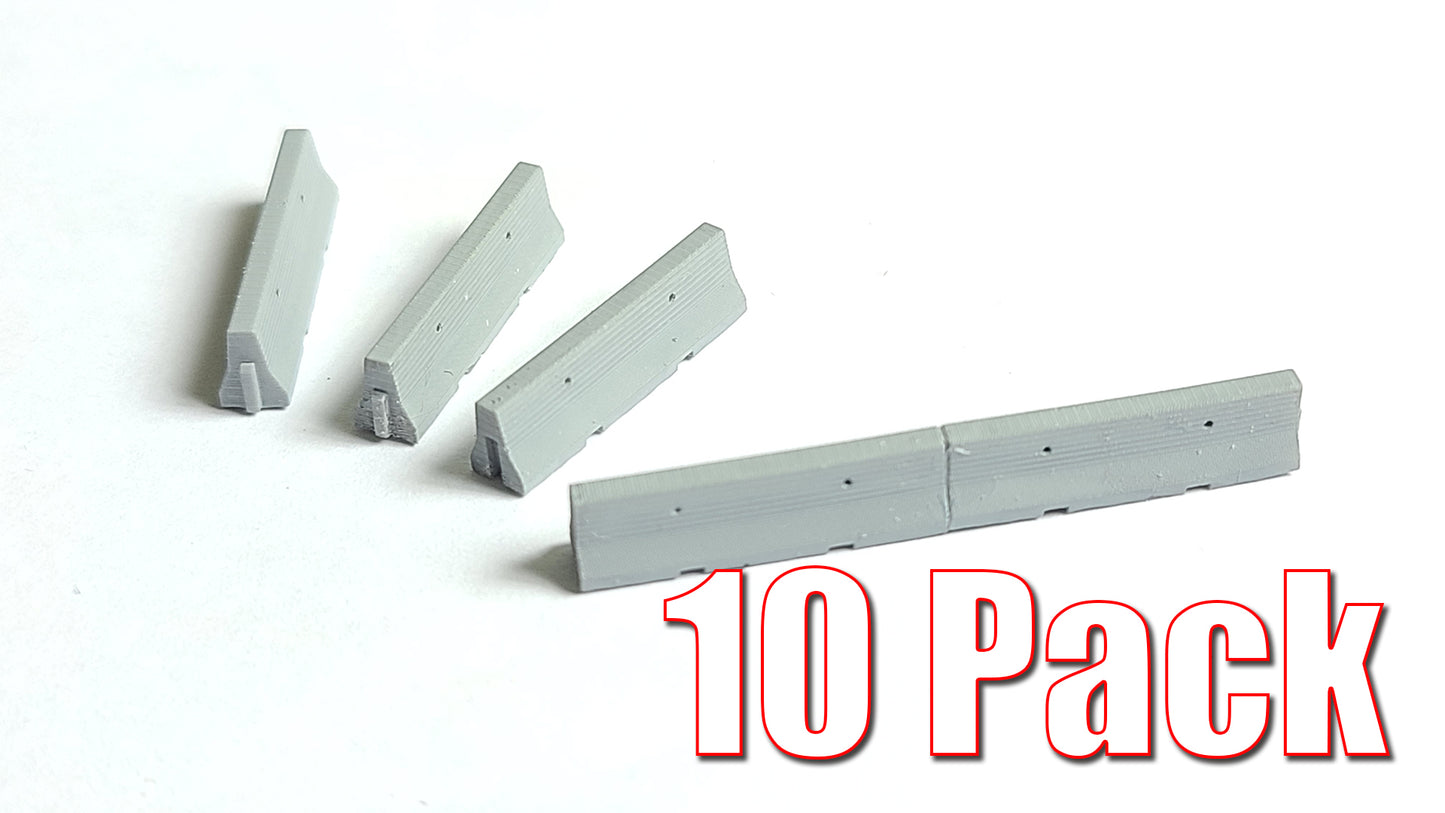 Jersey Barrier - 10 Pack - N Scale