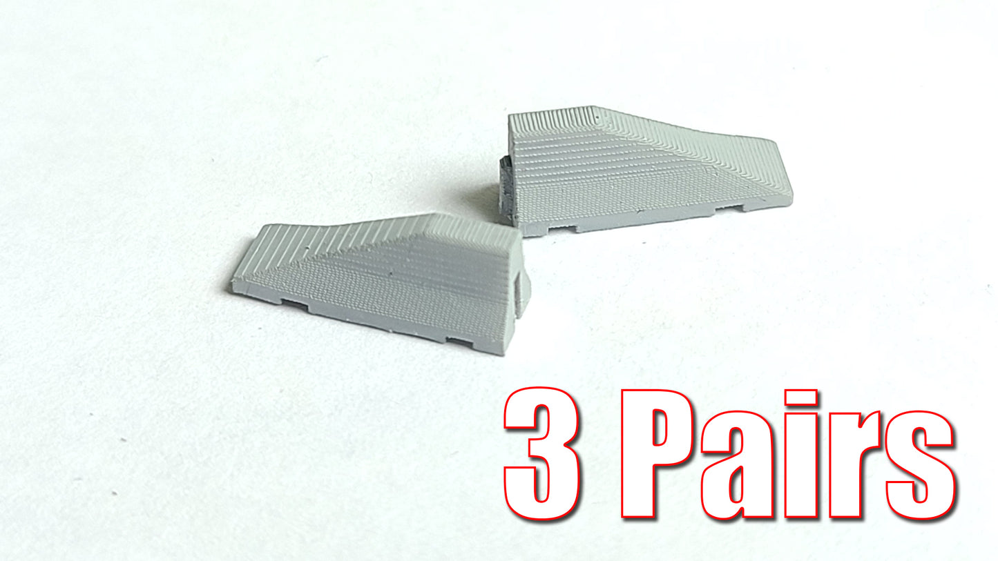 Jersey Barrier Ends - 3 Pairs - N Scale